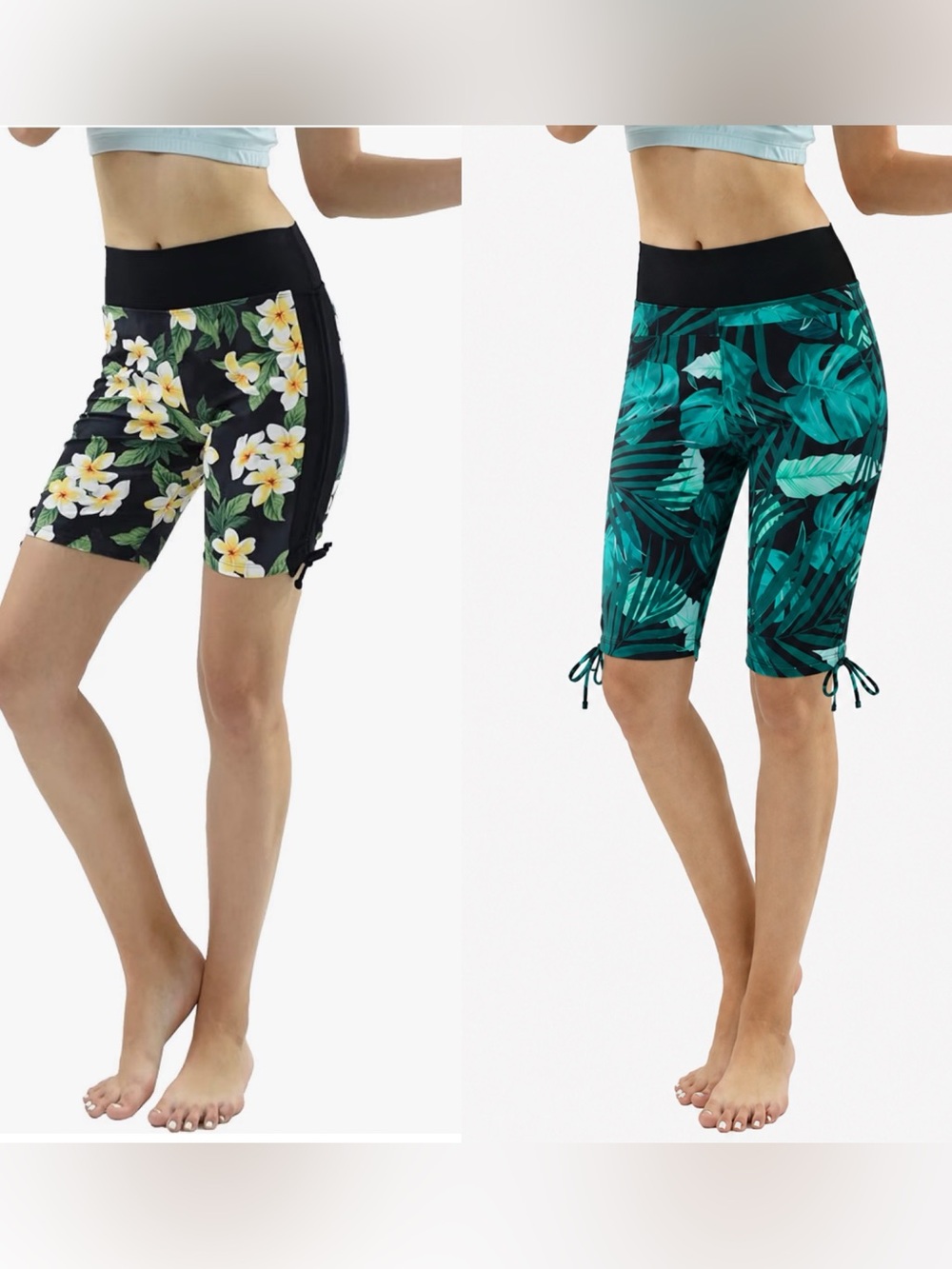 Private Island Bundle of Hawaiian Floral Tropical Ruched Swim Shorts Large